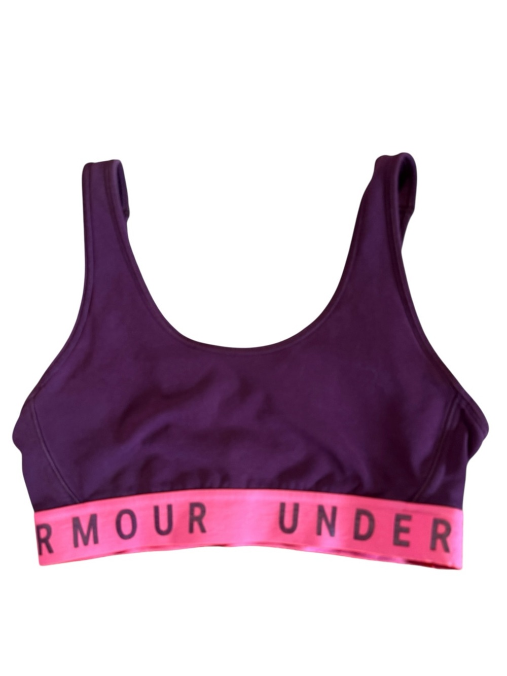 Under Armour Small Purple Sports Bra with Pink Branded Band